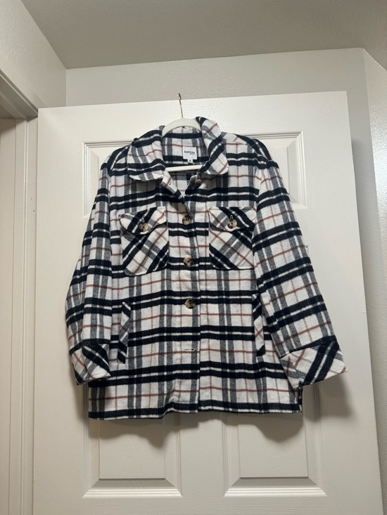Kensie Tops - Kensie Flannel Plaid Shacket